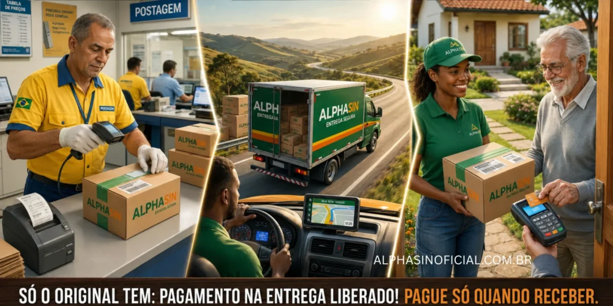 encomenda sendo postado e tansportado até acsa do cliente